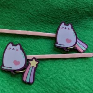 Pusheen bobby pins with shooting star